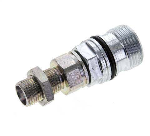 Acier DN 10 Coupleur hydraulique Manchon 10 mm L Anneau de compression Cloison ISO 14541/8434-1 D M28 x 2