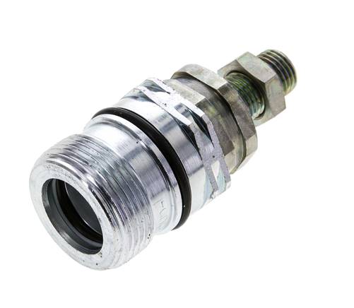 Acier DN 12.5 Coupleur hydraulique Manchon 8 mm L Anneau de compression Cloison ISO 14541/8434-1 D M36 x 2