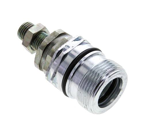 Acier DN 12.5 Coupleur hydraulique Manchon 8 mm L Anneau de compression Cloison ISO 14541/8434-1 D M36 x 2