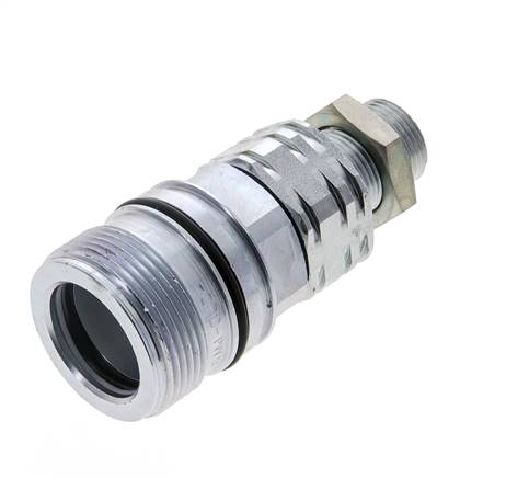 Acier DN 20 Coupleur hydraulique Manchon 15 mm L Anneau de compression Cloison ISO 14541/8434-1 D M42 x 2