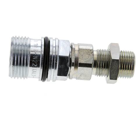 Acier DN 10 Coupleur hydraulique Manchon 10 mm S Bague de compression Cloison ISO 14541/8434-1 D M28 x 2