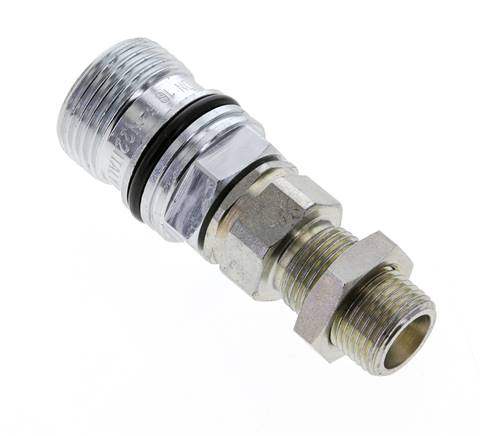 Acier DN 10 Coupleur hydraulique Manchon 10 mm S Bague de compression Cloison ISO 14541/8434-1 D M28 x 2
