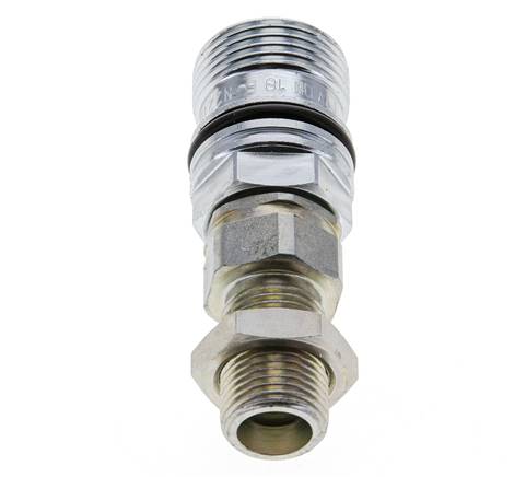 Acier DN 10 Coupleur hydraulique Manchon 10 mm S Bague de compression Cloison ISO 14541/8434-1 D M28 x 2
