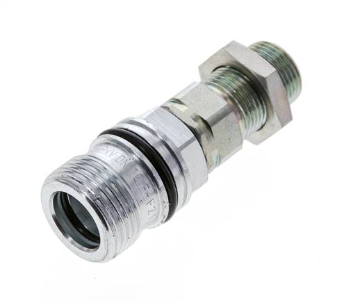 Acier DN 10 Coupleur hydraulique Douille 12 mm S Bague de compression Cloison ISO 14541/8434-1 D M28 x 2