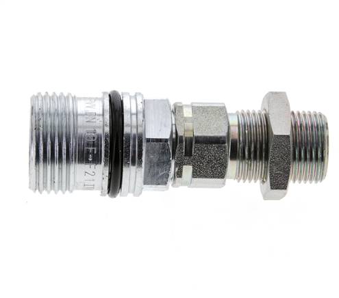 Acier DN 10 Coupleur hydraulique Douille 12 mm S Bague de compression Cloison ISO 14541/8434-1 D M28 x 2