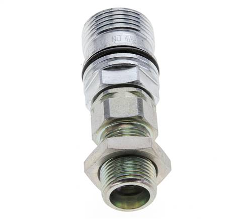 Acier DN 10 Coupleur hydraulique Douille 12 mm S Bague de compression Cloison ISO 14541/8434-1 D M28 x 2