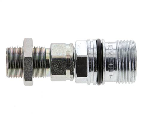 Acier DN 10 Coupleur hydraulique Douille 12 mm S Bague de compression Cloison ISO 14541/8434-1 D M28 x 2