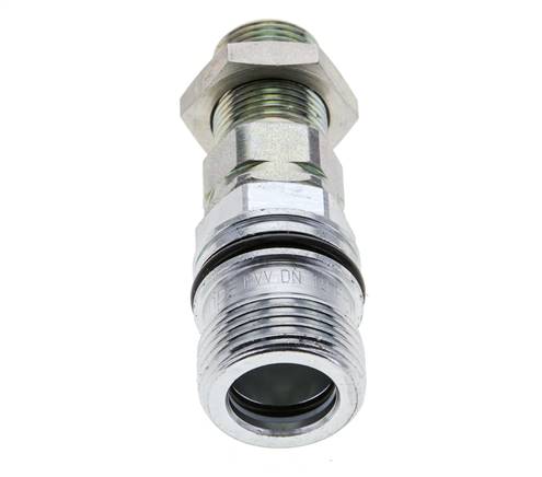 Acier DN 10 Coupleur hydraulique Douille 12 mm S Bague de compression Cloison ISO 14541/8434-1 D M28 x 2