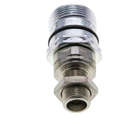 Acier DN 12.5 Coupleur hydraulique Douille 12 mm S Bague de compression Cloison ISO 14541/8434-1 D M36 x 2