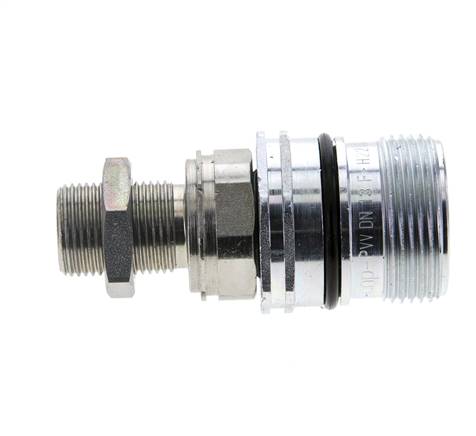 Acier DN 12.5 Coupleur hydraulique Douille 12 mm S Bague de compression Cloison ISO 14541/8434-1 D M36 x 2