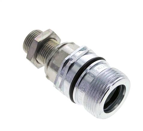 Acier DN 12.5 Coupleur hydraulique Douille 12 mm S Bague de compression Cloison ISO 14541/8434-1 D M36 x 2