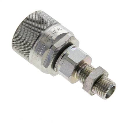 Acier DN 10 Coupleur hydraulique Bouchon 8 mm L Anneau de compression Cloison ISO 14541/8434-1 D M28 x 2