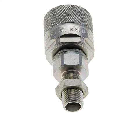 Acier DN 10 Coupleur hydraulique Bouchon 8 mm L Anneau de compression Cloison ISO 14541/8434-1 D M28 x 2