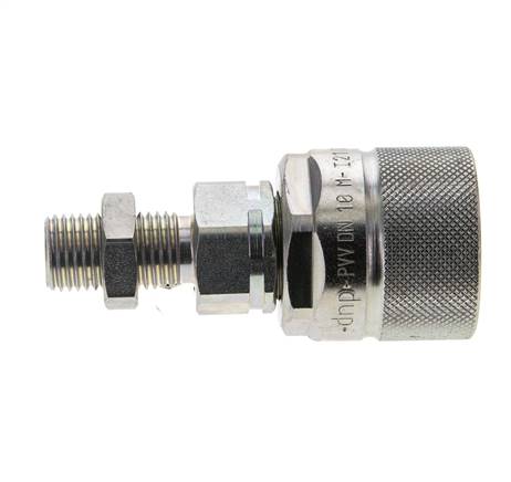 Acier DN 10 Coupleur hydraulique Bouchon 8 mm L Anneau de compression Cloison ISO 14541/8434-1 D M28 x 2