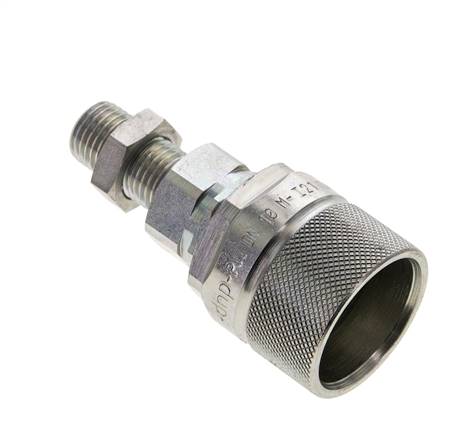 Acier DN 10 Coupleur hydraulique Bouchon 8 mm L Anneau de compression Cloison ISO 14541/8434-1 D M28 x 2