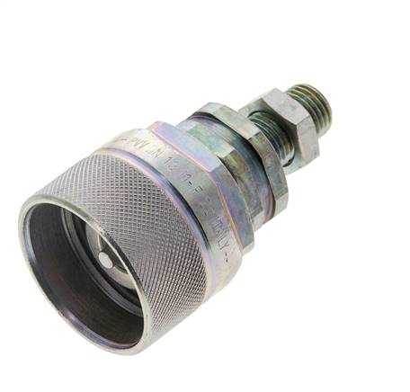 Acier DN 12.5 Coupleur hydraulique Bouchon 8 mm L Anneau de compression Cloison ISO 14541/8434-1 D M36 x 2