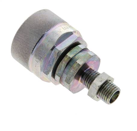Acier DN 12.5 Coupleur hydraulique Bouchon 8 mm L Anneau de compression Cloison ISO 14541/8434-1 D M36 x 2