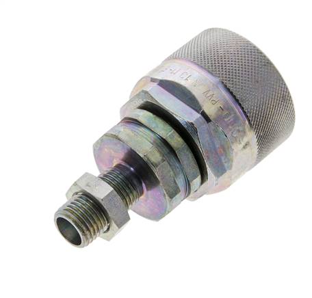 Acier DN 12.5 Coupleur hydraulique Bouchon 8 mm L Anneau de compression Cloison ISO 14541/8434-1 D M36 x 2
