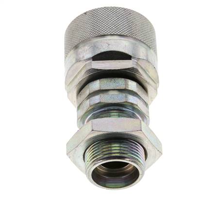 Acier DN 12.5 Coupleur hydraulique Bouchon 18 mm L Anneau de compression Cloison ISO 14541/8434-1 D M36 x 2