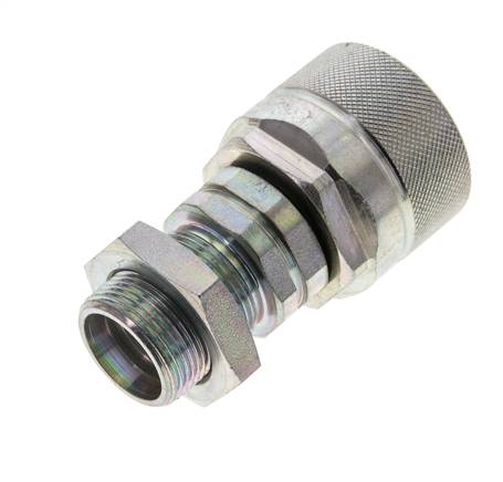 Acier DN 12.5 Coupleur hydraulique Bouchon 18 mm L Anneau de compression Cloison ISO 14541/8434-1 D M36 x 2
