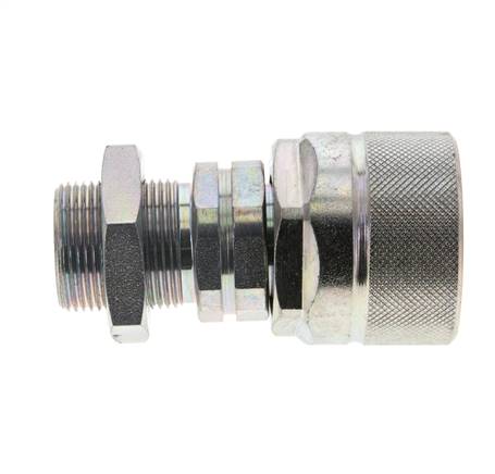 Acier DN 12.5 Coupleur hydraulique Bouchon 18 mm L Anneau de compression Cloison ISO 14541/8434-1 D M36 x 2