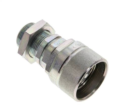 Acier DN 12.5 Coupleur hydraulique Bouchon 18 mm L Anneau de compression Cloison ISO 14541/8434-1 D M36 x 2