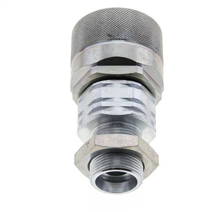 Acier DN 20 Coupleur hydraulique Bouchon 18 mm L Anneau de compression Cloison ISO 14541/8434-1 D M42 x 2