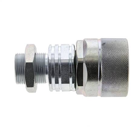 Acier DN 20 Coupleur hydraulique Bouchon 18 mm L Anneau de compression Cloison ISO 14541/8434-1 D M42 x 2