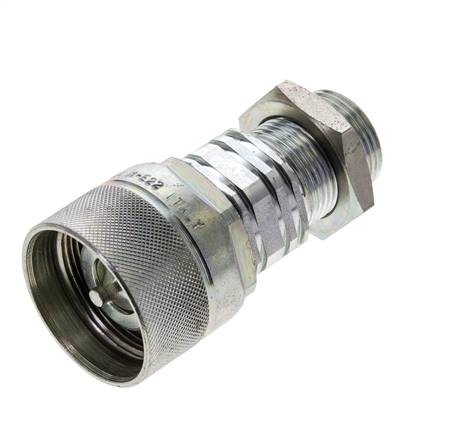 Acier DN 20 Coupleur hydraulique Bouchon 22 mm L Anneau de compression Cloison ISO 14541/8434-1 D M42 x 2