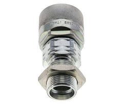 Acier DN 20 Coupleur hydraulique Bouchon 22 mm L Anneau de compression Cloison ISO 14541/8434-1 D M42 x 2