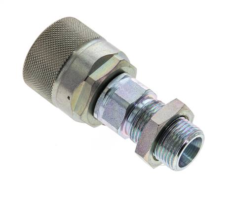 Acier DN 10 Coupleur hydraulique Bouchon 12 mm S Bague de compression Cloison ISO 14541/8434-1 D M28 x 2
