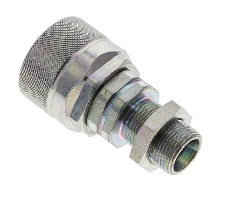 Acier DN 12.5 Coupleur hydraulique Bouchon 14 mm S Bague de compression Cloison ISO 14541/8434-1 D M36 x 2