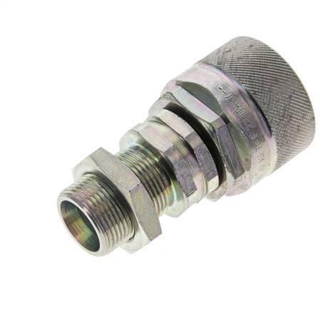 Acier DN 12.5 Coupleur hydraulique Bouchon 16 mm S Bague de compression Cloison ISO 14541/8434-1 D M36 x 2