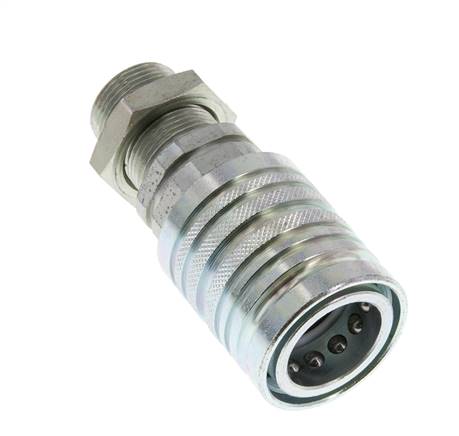 Acier DN 12.5 Coupleur hydraulique Manchon 16 mm S Bague de compression Cloison ISO 7241-1 A/8434-1 D 20.5mm