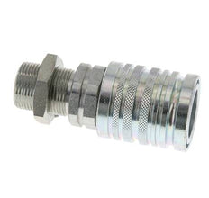 Acier DN 12.5 Coupleur hydraulique Manchon 16 mm S Bague de compression Cloison ISO 7241-1 A/8434-1 D 20.5mm
