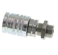 Acier DN 12.5 Coupleur hydraulique Manchon 16 mm S Bague de compression Cloison ISO 7241-1 A/8434-1 D 20.5mm