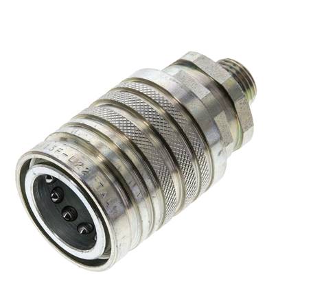 Acier DN 12.5 Coupleur hydraulique Manchon 10 mm L Anneau de compression ISO 7241-1 A/8434-1 D 20.5mm