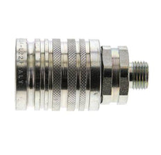 Acier DN 12.5 Coupleur hydraulique Manchon 10 mm L Anneau de compression ISO 7241-1 A/8434-1 D 20.5mm