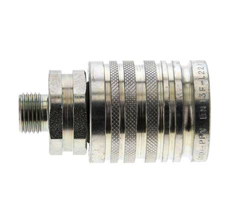 Acier DN 12.5 Coupleur hydraulique Manchon 10 mm L Anneau de compression ISO 7241-1 A/8434-1 D 20.5mm