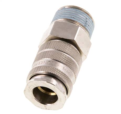 Laiton nickelé Coupleur pneumatique DN 10 Douille R 3/4 pouce Mâle