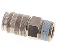 Laiton nickelé Coupleur pneumatique DN 10 Douille R 3/4 pouce Mâle