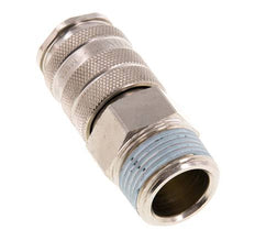 Laiton nickelé Coupleur pneumatique DN 10 Douille R 3/4 pouce Mâle