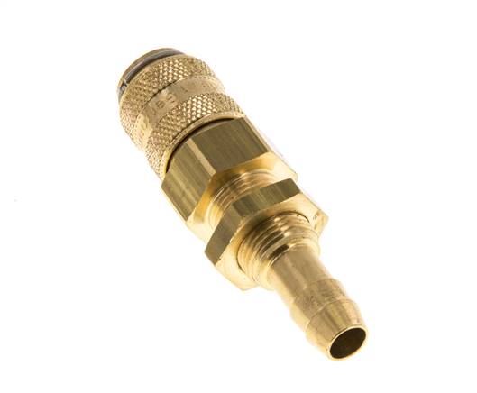Laiton DN 5 Manchon d'accouplement pour air 8 mm Pilier de tuyau Bulkhead