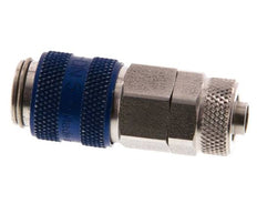 Acier inoxydable DN 5 Coupleur à air bleu Douille 6x8 mm Écrou-raccord Double obturation
