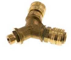 Laiton DN 7.2 (Euro) Coupleur d'air femelle G 3/8 pouce mâle Montage mural 2 voies