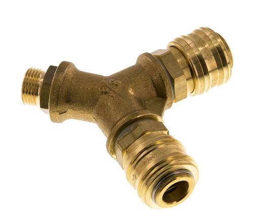 Laiton DN 7.2 (Euro) Coupleur d'air femelle G 3/8 pouce mâle Montage mural 2 voies