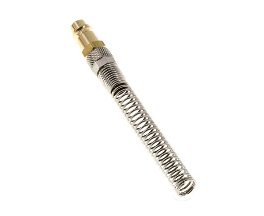 Laiton DN 7.2 (Euro) Air Coupling Plug 8x10 mm Union Nut Bend-Protect with Check Valve