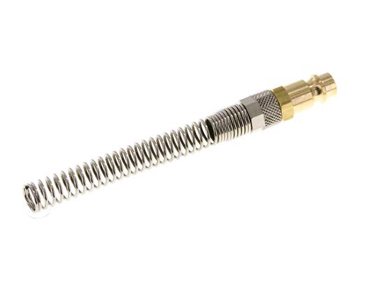 Laiton DN 7.2 (Euro) Air Coupling Plug 8x10 mm Union Nut Bend-Protect with Check Valve