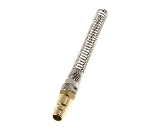 Laiton DN 7.2 (Euro) Air Coupling Plug 8x10 mm Union Nut Bend-Protect with Check Valve
