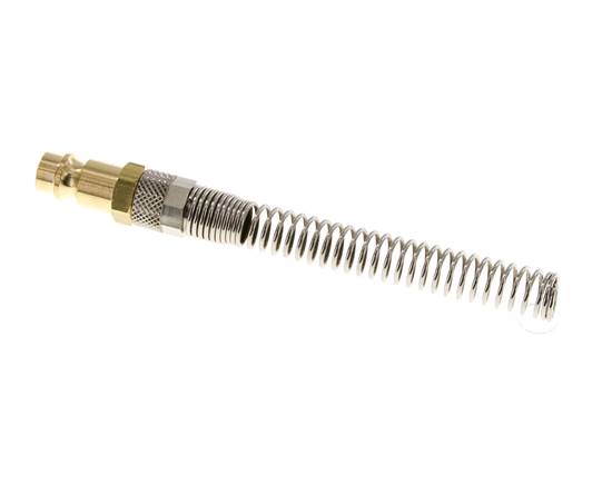 Laiton DN 7.2 (Euro) Air Coupling Plug 8x10 mm Union Nut Bend-Protect with Check Valve